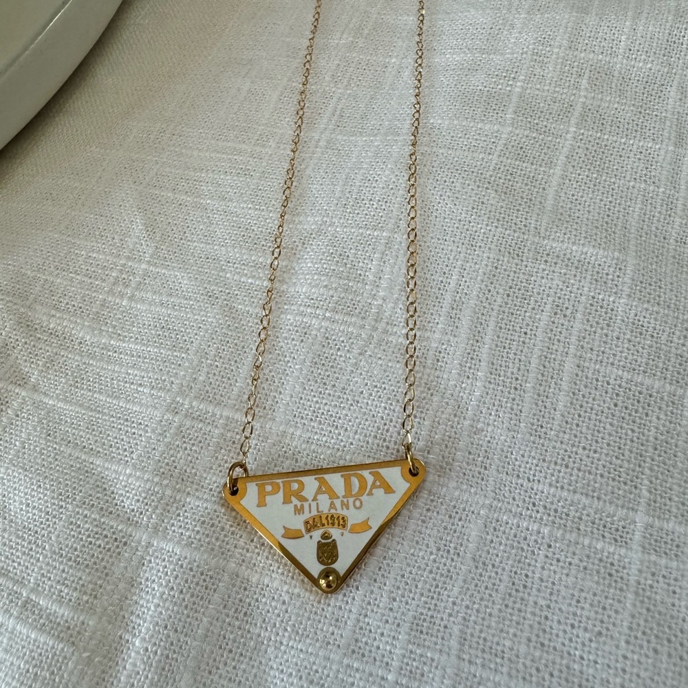 White Prada Necklace